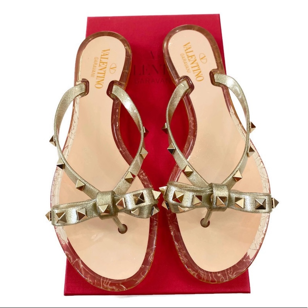 Valentino Garavani Rockstud Bow Jelly Sandal 40
